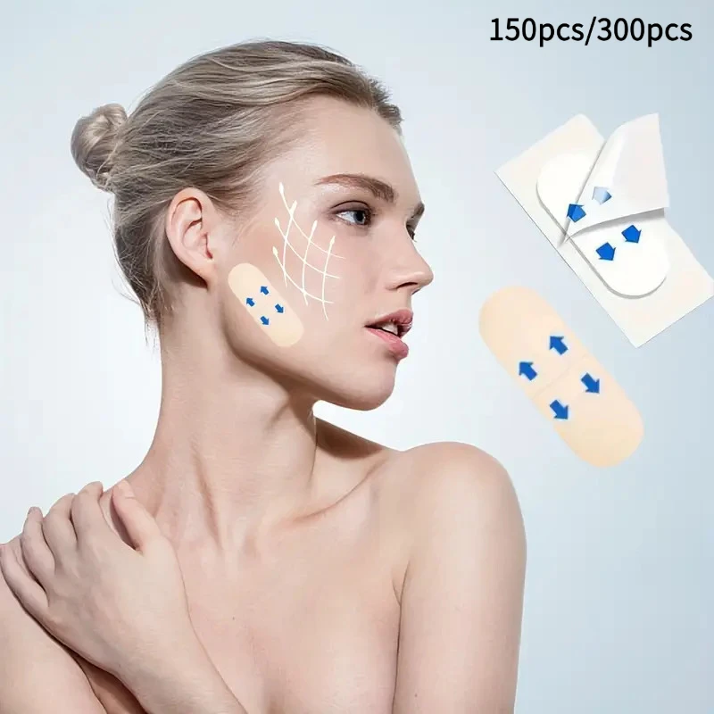 150 stücke/300 stücke V-Form Gesicht Falten Schlaffe Haut Klebeband Hebe Gesicht Aufkleber Transparent Dünne Gesicht patche Lift Werkzeug