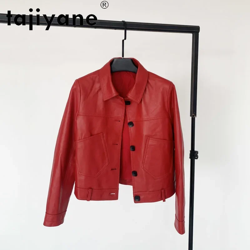 Tajiyane Frühling Echt Schaffell Jacke Frauen Echtes Leder Mäntel Koreanische Stil Frau Tuch Womens Tops Mujer Chaqueta TN2061