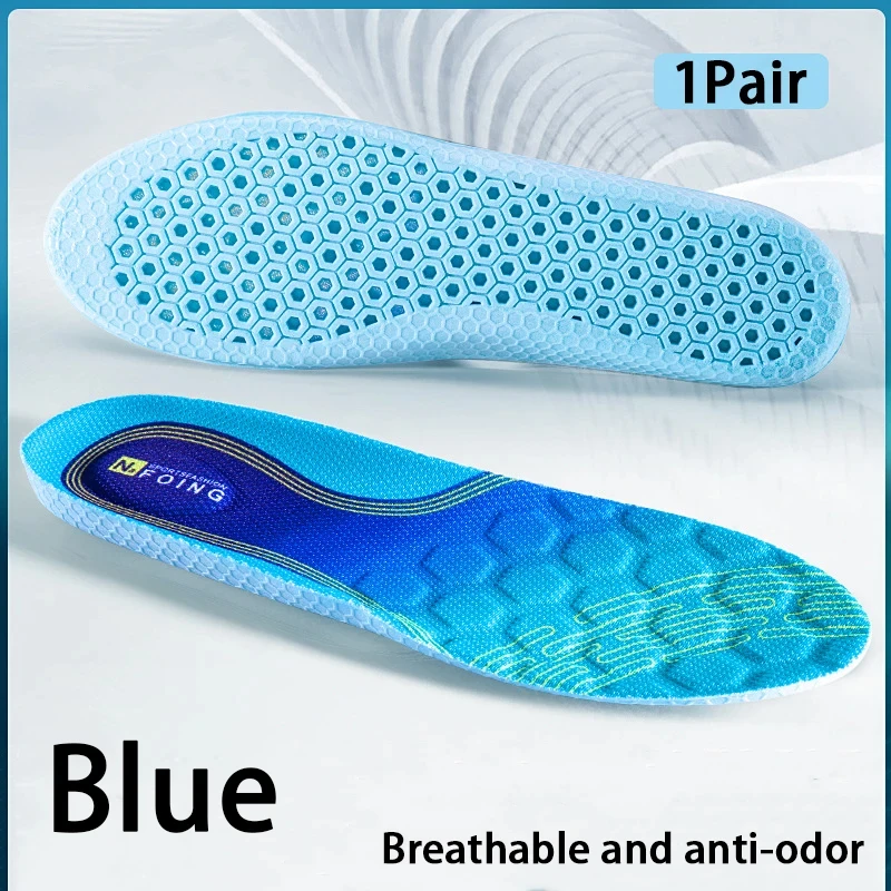 1 Paar sommer kühlende Einlegesohlen für Männer, Laufen, Sport, Stoßdämpfung, Schuhsohle, atmungsaktive Schuhe, Einlegesohle, Memory-Schaum-Schuhpolster Image