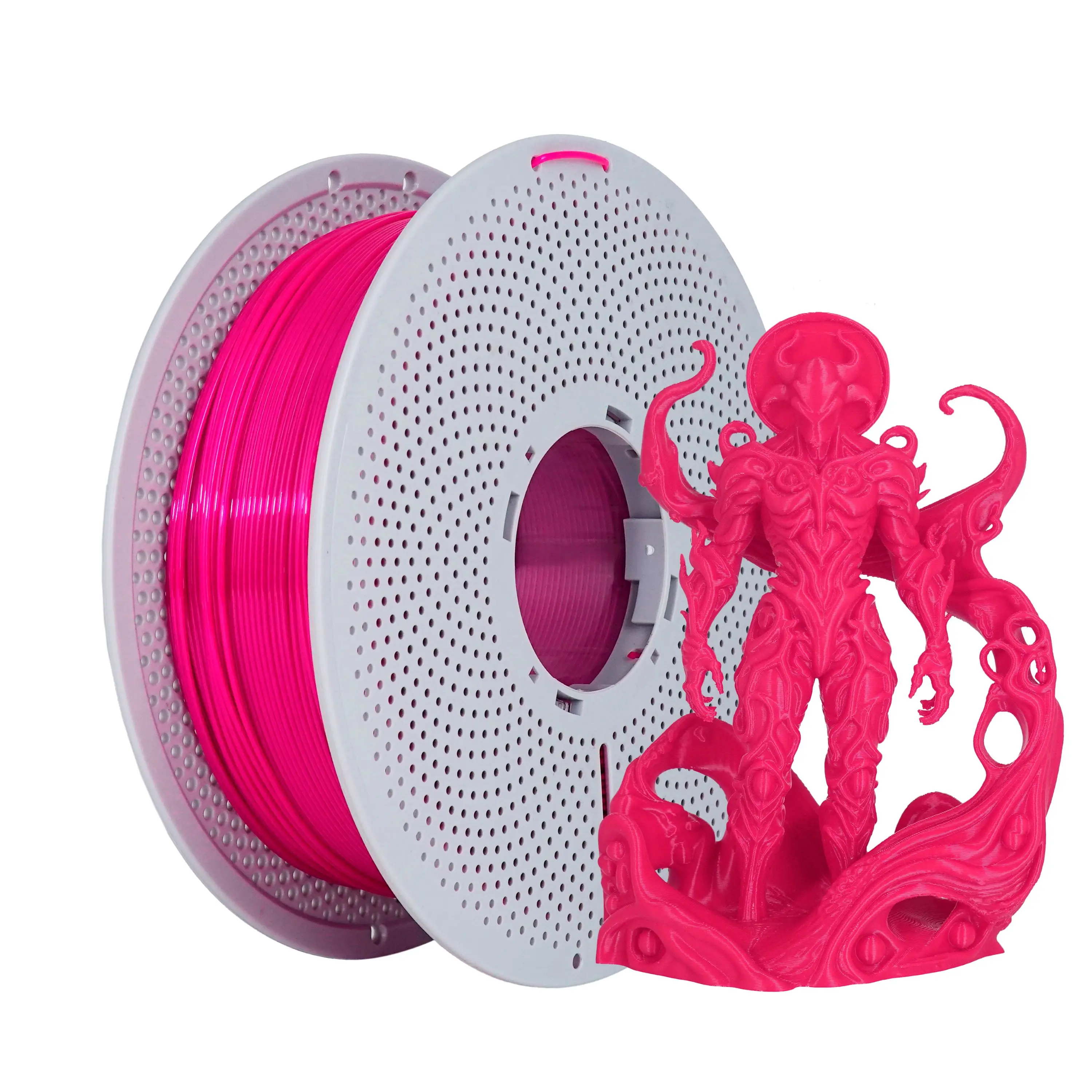 1 kg PLA + 3D-Druckfilament, geeignet für 3D-Drucker, 1,75 mm +/- 0,03 mm, 1 kg (2,2 Pfund) Rolle Rosenrot 1 kg Image