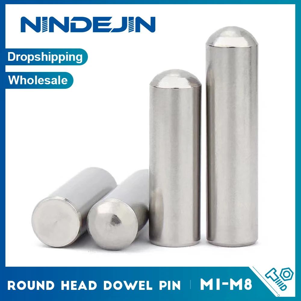 5–50 Stück/Packung Rundkopf-Passstifte M1 M1,2 M1,5 M1,6 M2 M2,5 M3 M4 M5 M6 M8 Parallelstift Roller Metall zylindrischer Positionierungsstift Image