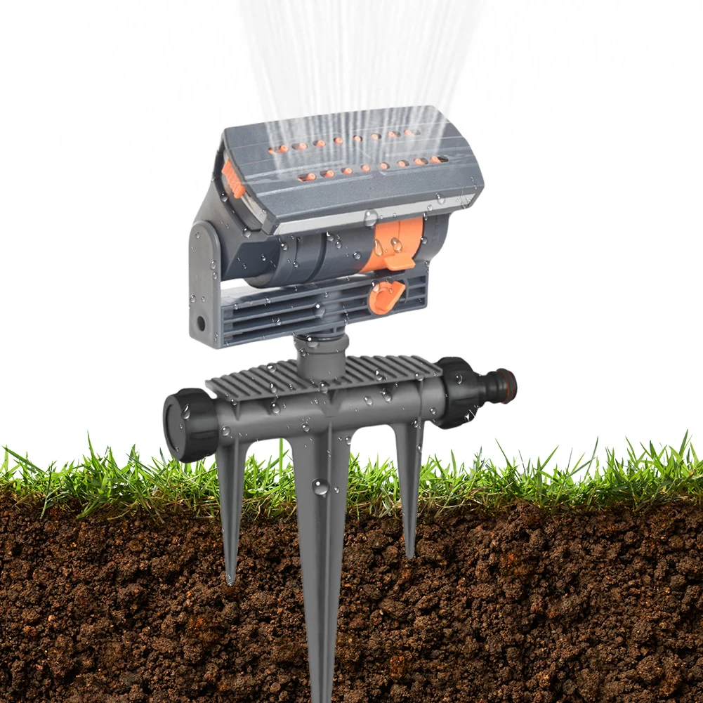 16-Loch-Gartensprinkler mit 180 ° Rotierender Rasenschwenksprinkler mit einstellbarem Durchfluss, automatisches Bewässerungssystem mit großer Abdeckung Image