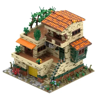 MOC arbeitet italienische charakteristische Häuser, Villen, Straßenansicht, Gebäude, Städte, Bausteine, Spielzeug Image