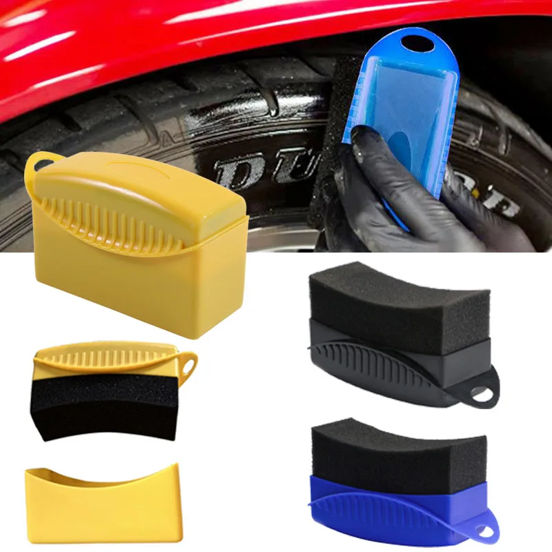 Auto Rad Polieren Wachsen Schwamm Pinsel Kunststoff Waschen Reinigung Reifen Kontur Dressing Applikator Pads Detail Zubehör Image