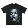 ASAP ROCKY Kurzarm T-shirt HIP HOP High Street Männer Frauen Gothic Übergroßen T-shirts A$AP Porträt Lose Beiläufige Harajuku Tops