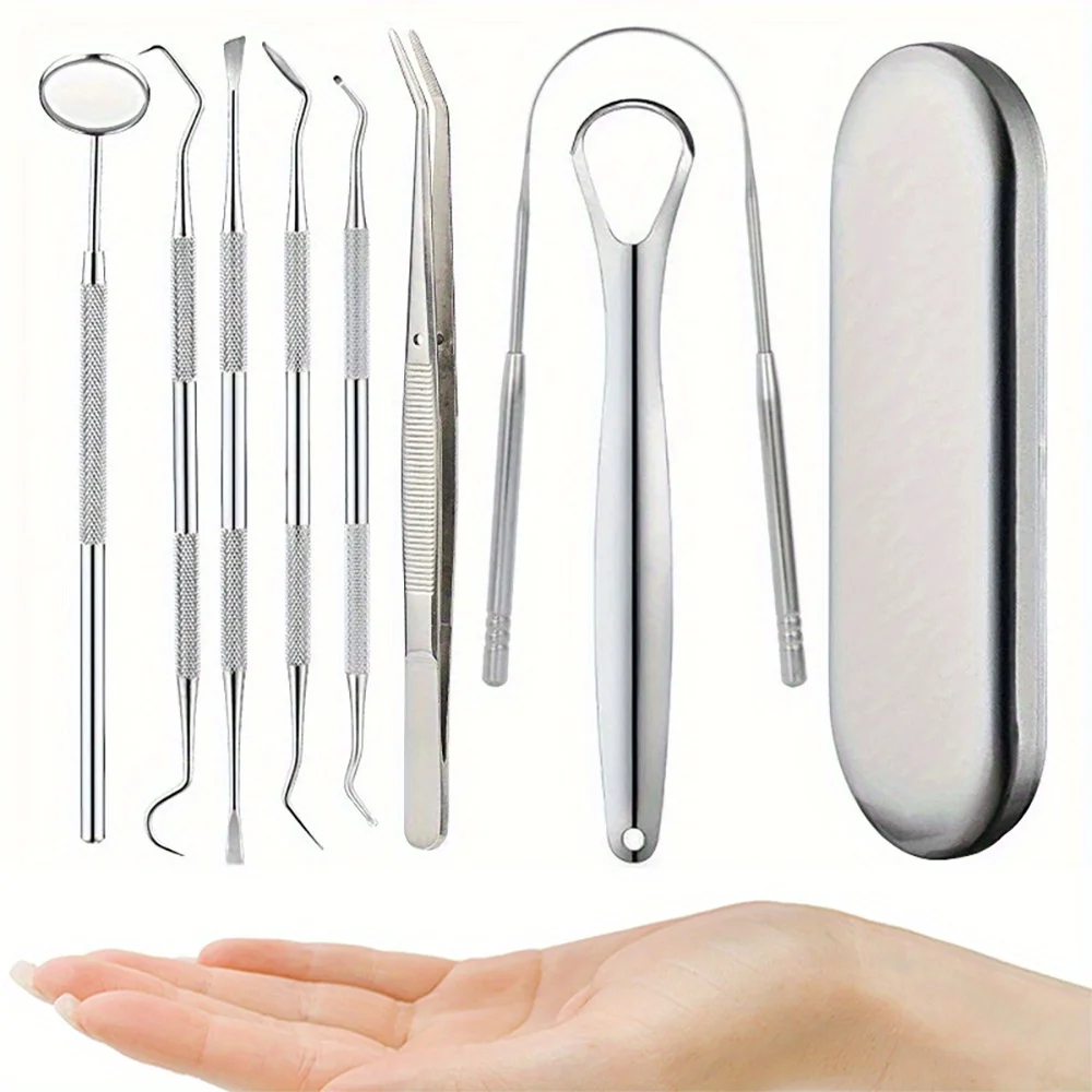 Zahnstocherreiniger aus Edelstahl, Zungenschaber aus Edelstahl für Mundgeruch, Mundpflege-Werkzeug, geeignet für den persönlichen und privaten Gebrauch Image