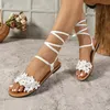 Frauen Flache Sandalen Mode Böhmischen Frauen Sandalen Elegante Offene spitze Weiche Sohle Hausschuhe Designer Outdoor Frauen Strand Schuh Große Größe