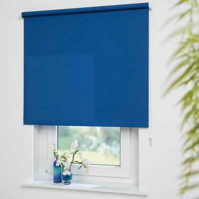 Seitenzugrollo LIEDECO "Uni" Gr. 14, blau (dunkelblau), B:152cm H:180cm, Polyester, Rollos, Montage ohne Bohren zum Klemmen mit separatem Klemmträger möglich Image