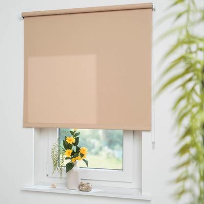 Seitenzugrollo LIEDECO "Uni" Gr. 2, beige (sand), B:82cm H:180cm, Polyester, Rollos, Montage ohne Bohren zum Klemmen mit separatem Klemmträger möglich Image