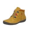 Schnürboots RIEKER, Damen, Gr. 38, gelb (ockergelb), Lederimitat, Textil, unifarben mit Farbeinsätzen, casual, Schuhe, Stiefelette, High Top Sneaker mit Innenreißverschluss