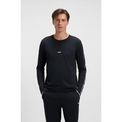 Longsleeve BOSS "Unique", Herren, Gr. XL, blau (dunkelblau 403), Jersey, Obermaterial: 95% Baumwolle, 5% Elasthan, unifarben, casual, regular fit, Rundhals, Langarm, Shirts, Neuheit Image