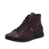 Schnürboots RIEKER, Damen, Gr. 37, lila (brombeere), Lederimitat, unifarben, modisch, Schuhe, Schnürstiefelette, High Top Sneaker, Plateauboots mit Profilsohle