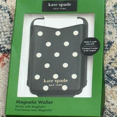Kate Spade Cell Phones & Accessories | Kate Spade New York Magnetic Cell Phone Wallet With Mag Safe Dotted Polka Dot | Color: Black/White | Size: Os