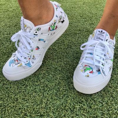 Adidas Shoes | Adidas X Nizza J X Disney Goofy Sport Sneakers White Size 6.5 Men / 8 Women | Color: White | Size: 8