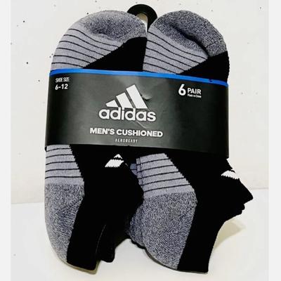 Adidas Underwear & Socks | Adidas Low Cut Socks 6-Pairs, Mens Cushioned Aeroready Shoe Size 6 Nwt In Pkg | Color: Black/Gray | Size: 6-12