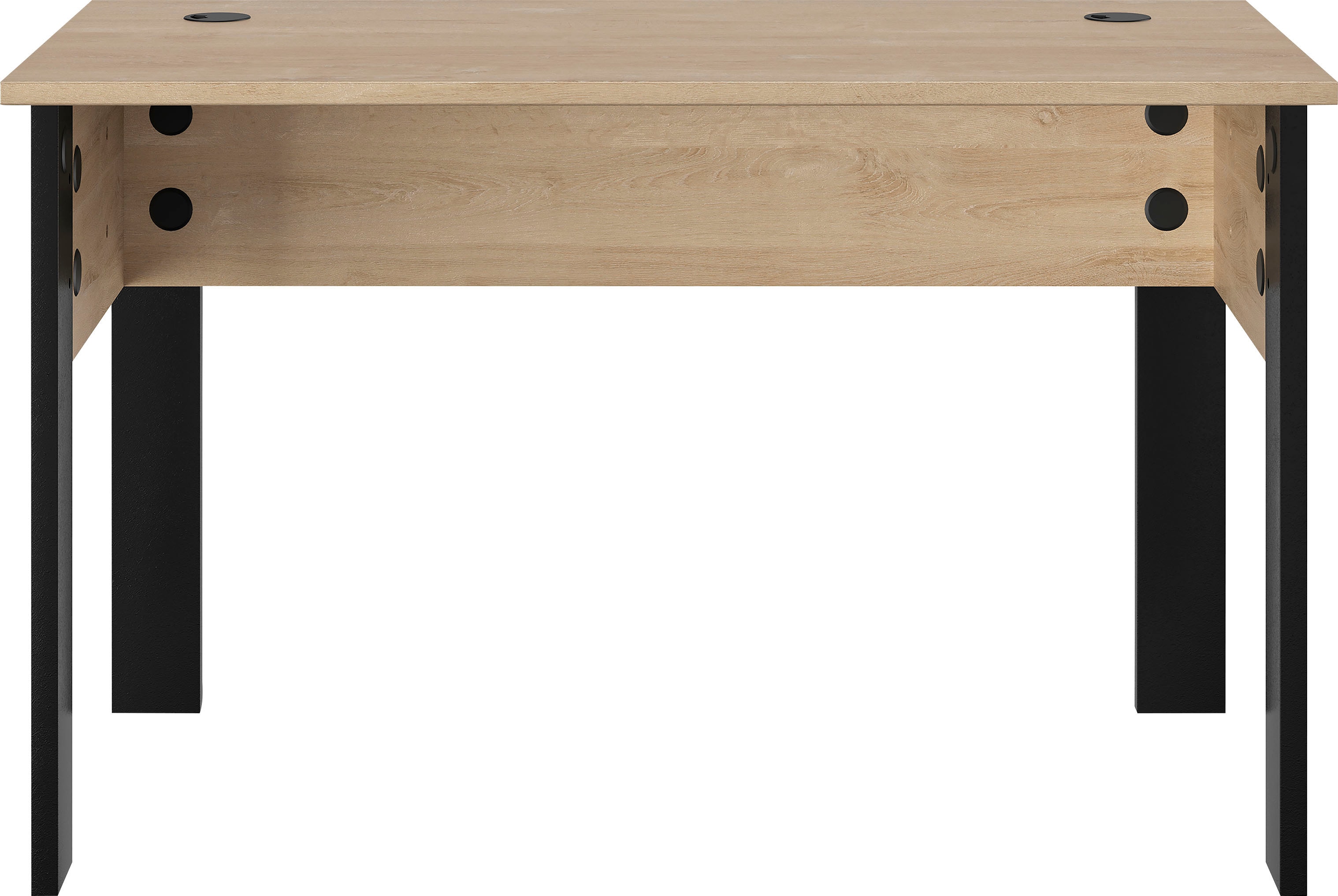 Schreibtisch GAMI "Faro", braun (eiche hell, eiche hell, eiche hell), B:136cm H:74cm T:80cm, Tische, Schreibtisch, moderner Industrial Look