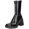 High-Heel-Stiefel STEVE MADDEN "STEVE MADDEN Stiefel Lederimitat", Damen, Gr. 39, schwarz, Lederimitat, casual, Schuhe