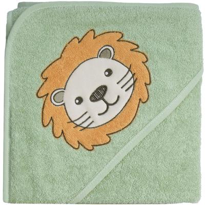 Kapuzenhandtuch WÖRNER "Löwe helloliv", grün (helloliv), B:80cm L:80cm, Frottee, Frottee, Handtücher (Packung), mit Kapuze, maschinenwaschbar, trocknergeeignet Image