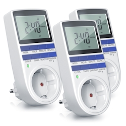 BEARWARE 3x Zeitschaltuhr, digital, 2,1` LCD-Display, max. 3680W, 10 Programme, Zufallsschaltung Image