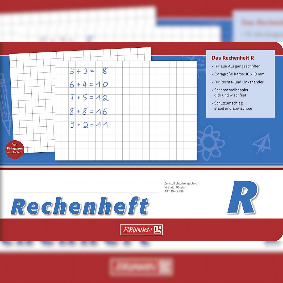 BRUNNEN Rechenheft A5quer Lineatur R 16 Blatt 1045989 Image