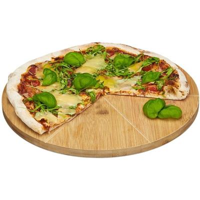 relaxdays Pizzateller aus Bambus braun Image