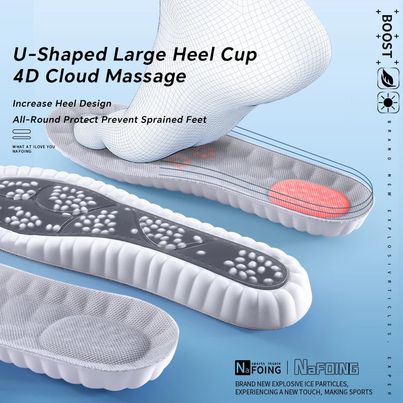 1 Paar weiche, atmungsaktive Einlegesohlen für Outdoor-Sportarten, stoßdämpfende Sohlen, Fußgewölbeunterstützung für bequeme Outdoor-Laufeinlagen Image