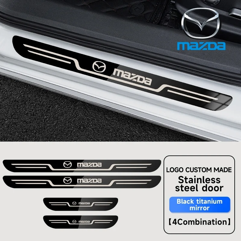 Auto In Acciaio Inox Davanzale Della Porta Piatto Dello Scuff per Mazda Axela Atenza 3 2 6 CX3 CX5 CX30 CX8 CX9 MX5 RX7 RX8 SKYACTIV accessori