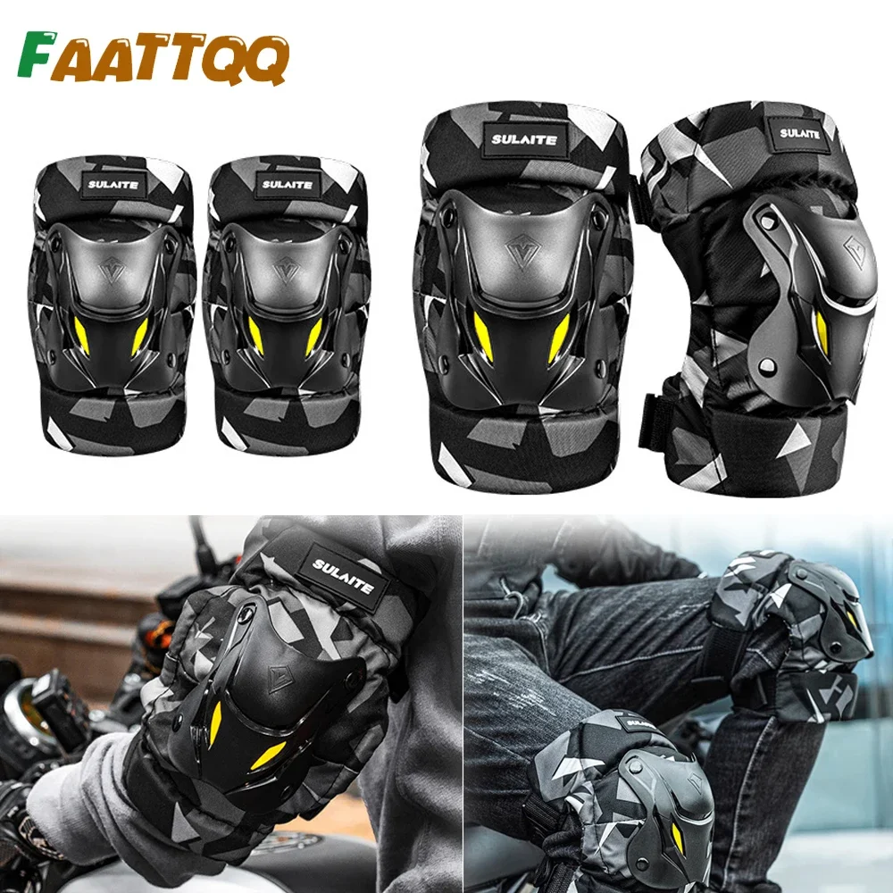 FAATTQQ 1 paio di protezioni per ginocchia e gomiti per bici elettriche per moto, protezioni per il corpo della bici da cross per mountain bike da corsa di motocross