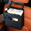 Borsa portaoggetti multifunzionale per schienale del seggiolino auto Borsa portaoggetti in pelle Borsa per immondizia Borsa portaoggetti per immondizia per la maggior parte dei modelli