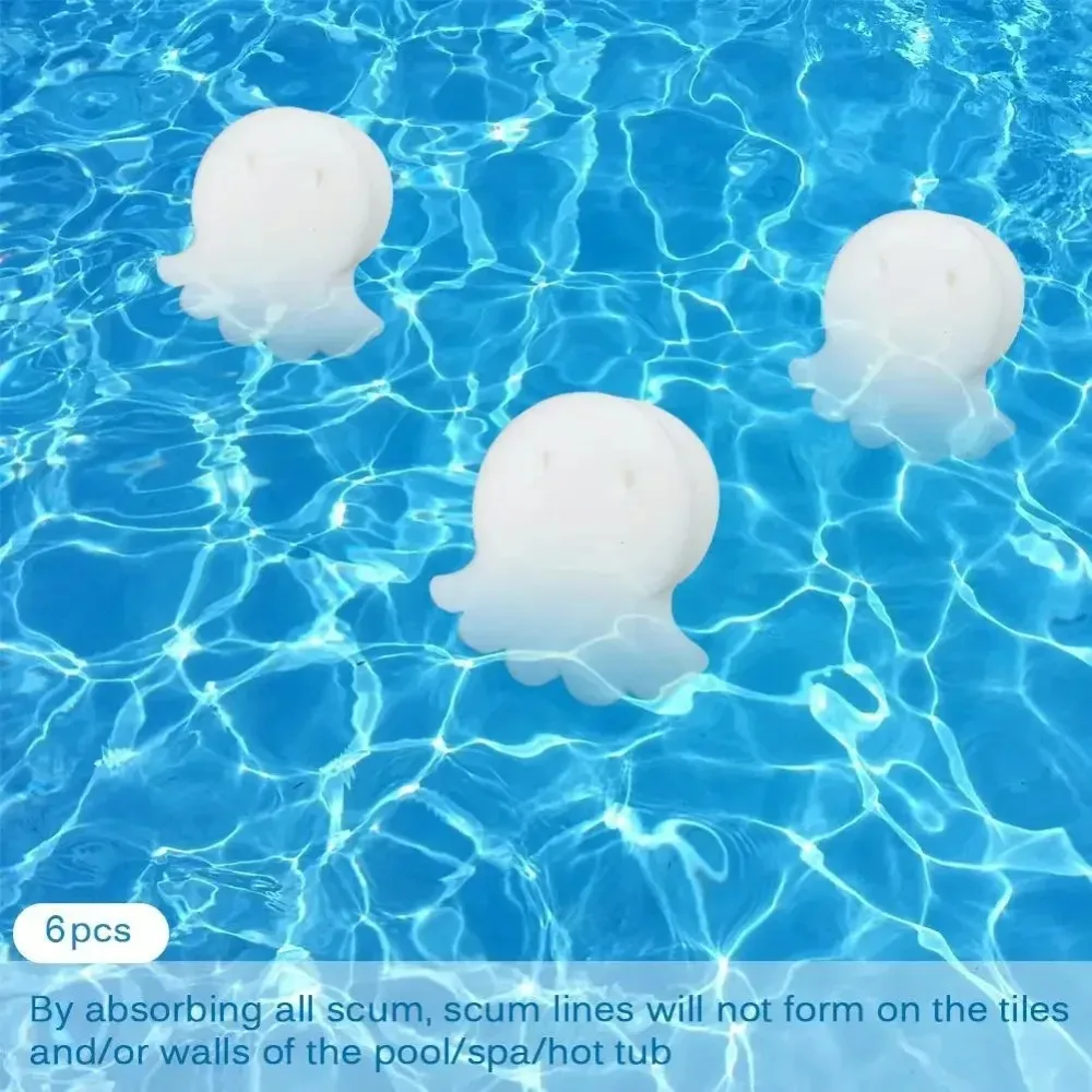 6 Stück Oktopus-Ölabsorbierender Schwamm – wiederverwendbarer Schaumfilter für Pool/Whirlpool/Aquarium, 12,5 cm Schaumstoffball-Aquariumreiniger Image