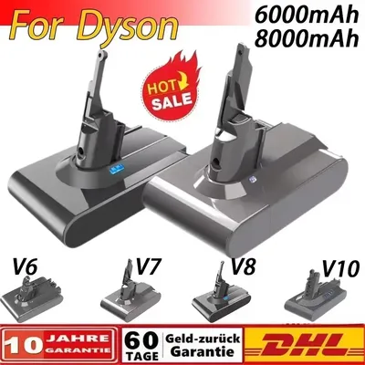 8000 mAh für Dyson V6 V7 V8 V10 wiederaufladbare Bateria SV10 SV11 SV12 SV09 Staubsauger Akku DC58 Akku für Sony Akku Cel Image