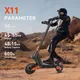 Scooter elettrico X11 800W 48V Potente velocità 50 km/h Scooter elettrico pieghevole per pneumatici fuoristrada da 10 pollici Batteria da 15Ah 50KM a lungo raggio