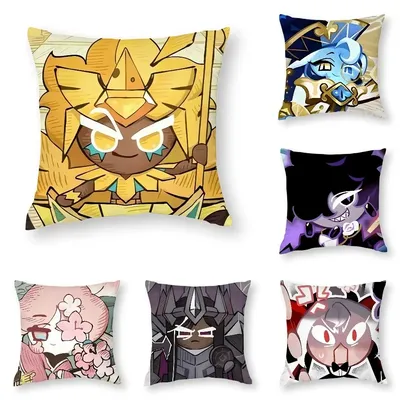 Cookie Run Kingdom 3D Anime Kissenbezug Polyester 40x40cm Gaming Schlafzimmer Wohnzimmer Dekor Kissenbezug Sammlerstück Festival Image
