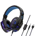Nuove cuffie blu per PC Boys Gaming Cuffie cablate con microfono Gamer per PS4, PS5 Notebook monoforo, telefono cellulare, X BOX