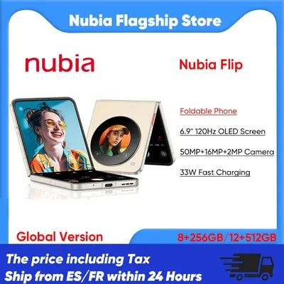 ZTE Nubia Flip Smartphone 5G 6,9 120 Hz Display Snapdragon 7 Gen 1 33 W Schnellladung 50 MP Kamera Globale Version