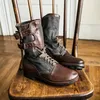 Vintage mittelalterliche Steampunk Cosplay Stiefel Herren Halloween Cosplay Pirat Pu Leder Schuhe Karneval Party Fancy Knight Stiefel