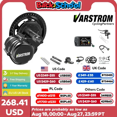 Varstrom Tongsheng TSDZ8 750W TSDZ2B 500W Mid Motor Kit Torque Sensor Bicycle Engine Electric Bike Conversion Kit BB 68-73mm
