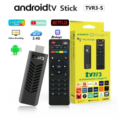 Smart Mini TV Stick Android TV TVR3-S Netflix Amlogic S905L 4K HD Support Wifi 2.4G Video Streaming Media Player Portable TV Box