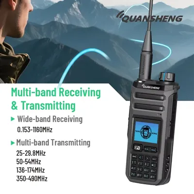 Walkie Talkie 10W Quansheng TK11(5) Long Range Dual Band Dual Receive AM SSB FM CW NOAA VHF UHF Two Way Ham Radio TK11 5 Amateur