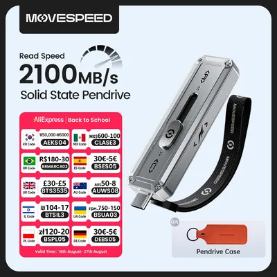 MOVESPEED SP20 2100 MB/s USB-Flash-Laufwerk 2 TB 1 TB USB3.2 Gen 2 Typ C Solid State Pen Drive 512 G 256 GB Pendive für iPhone 15/16 PC Image