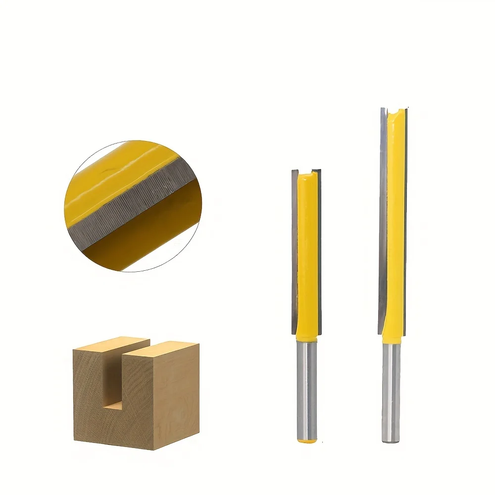‌ Erweiterter Trimmer-Bit „1/4“ | 1 Stück/2 Stück Doppelkanten-Fräser | Für Kantenverkleidungsmaschinen | Holzfräsen und Profilieren“ ‌ Image