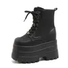 14,5 CM frauen Stiefel Herbst Frauen Stiefeletten Plattform Keile High Heels Booties Neue Mode-Design Rot Cosplay Schuhe der Frauen