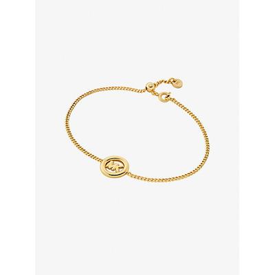 Michael Kors Logo Charm Slider Bracelet Gold One Size
