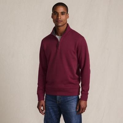 Brushed Rib Half Zip Jumper, Men, size: 42-44, regular, Red, Cotton, by Lands' End