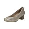Pumps CAPRICE "Caprice Pumps Leder", Damen, Gr. 39, grau (taupe), Leder, casual, Schuhe