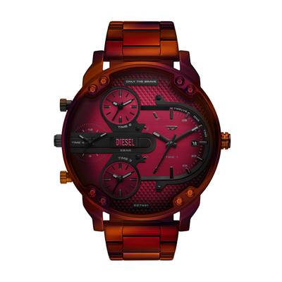 Quarzuhr DIESEL "MR. DADDY SLIM", rot, Armbanduhren, Herren, Armbanduhr, Herrenuhr, Edelstahlarmband, analog, Tag Image