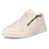 Sneaker ECCO "Move W", Damen, Gr. 37, beige (creme), Leder, Basic, Schuhe, Freizeitschuh, Schnürschuh, Halbschuh mit seitlichem Reißverschluss