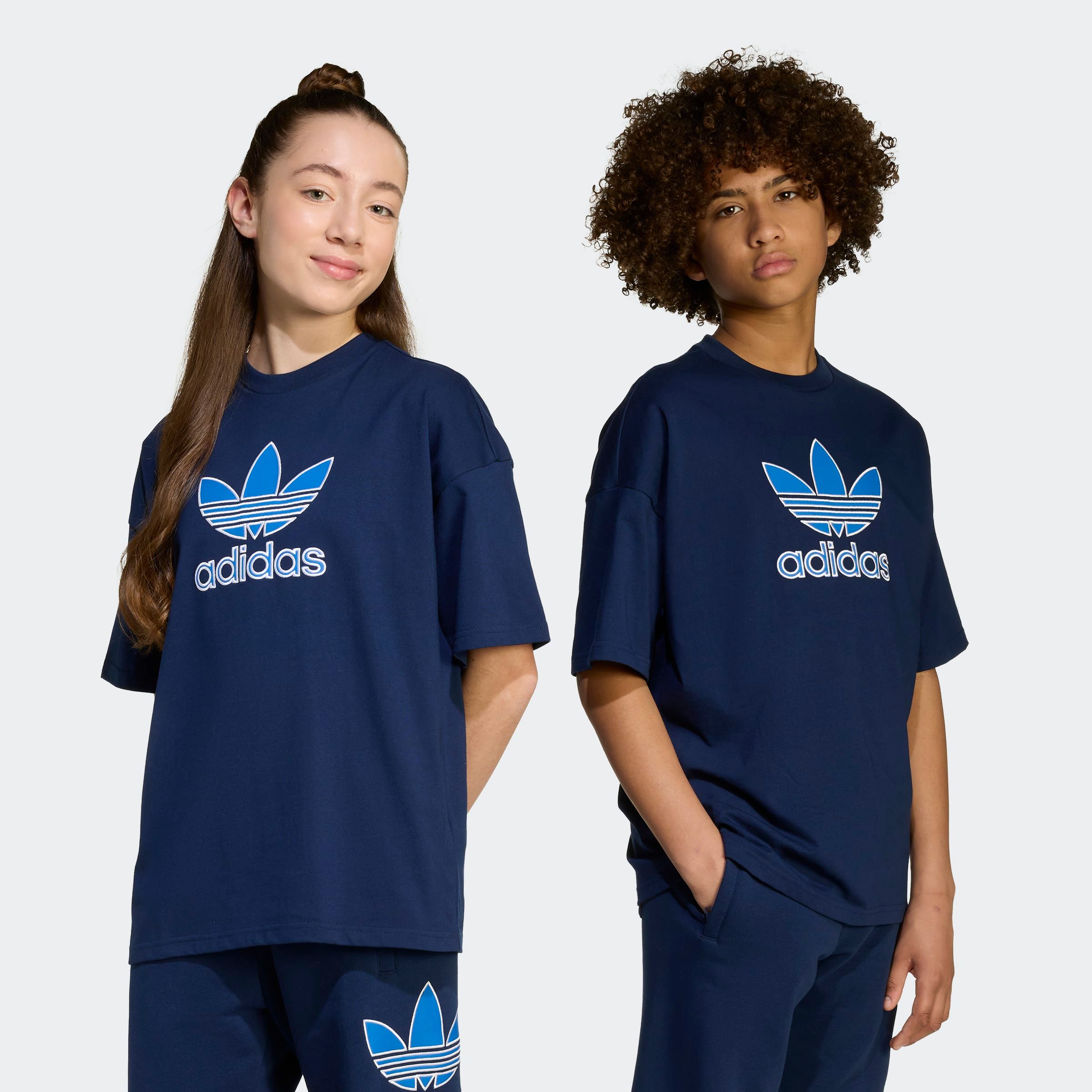 T-Shirt ADIDAS ORIGINALS "TEE", Kinder, Gr. 176, blau (night indigo, blau), Obermaterial: 100% Baumwolle, sportlich, Shirts Image