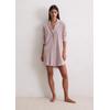 Nachthemd MARC O'POLO "Mix N Match Cotton", Damen, Gr. XL, N-Gr, lila (mauve), Jersey, Obermaterial: 100% Baumwolle, modisch, bequem kniefrei, V-Ausschnitt, Langarm, Kleider, Knopfleiste, Langarm, Baumwolle, weich, Kragen mit V-Ausschnitt