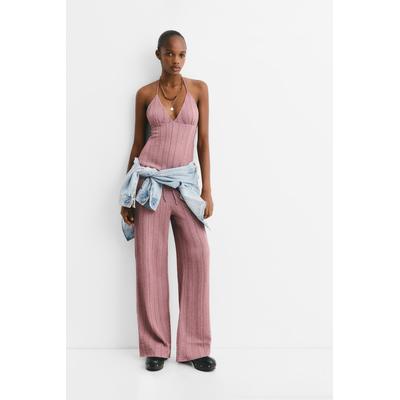 Striped Crepe Pants